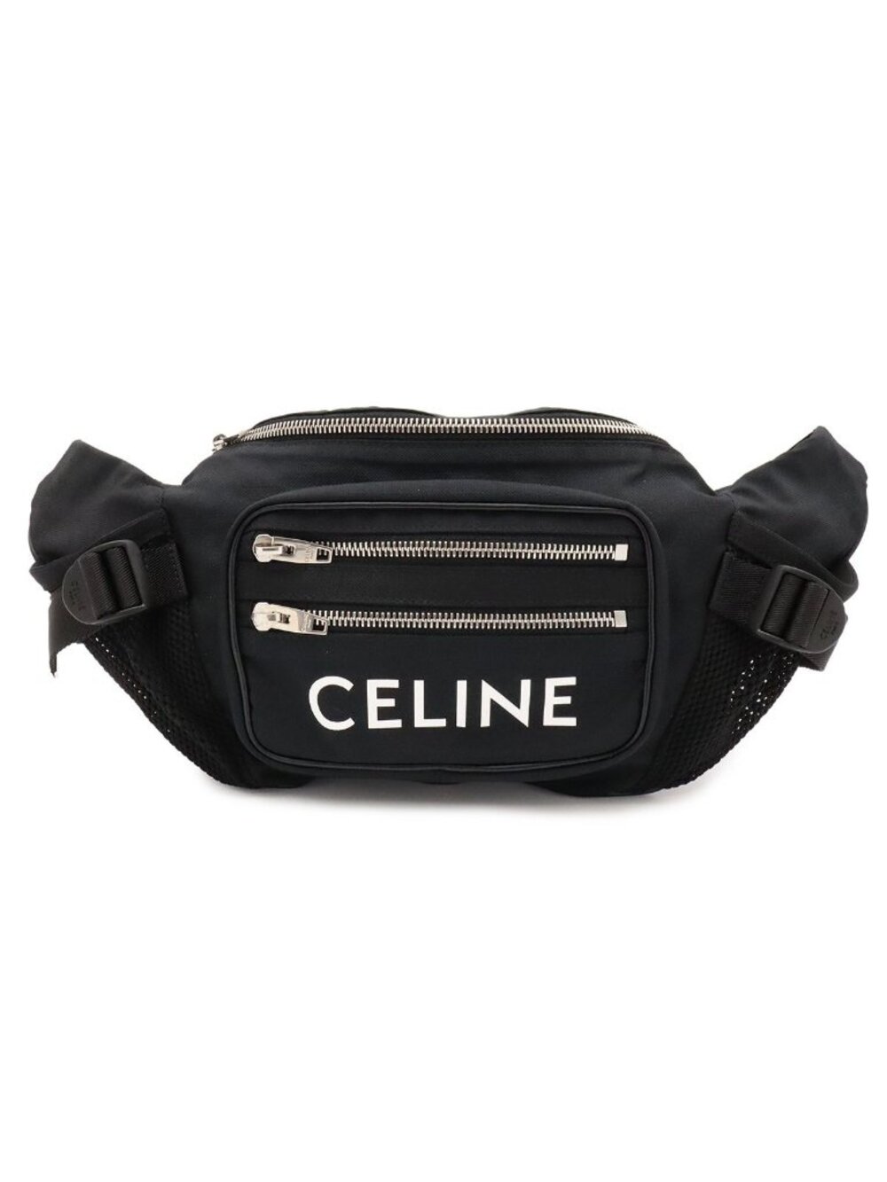 Celine Medium Trekking Belt Bag Logo Crossbody Nylon Black White